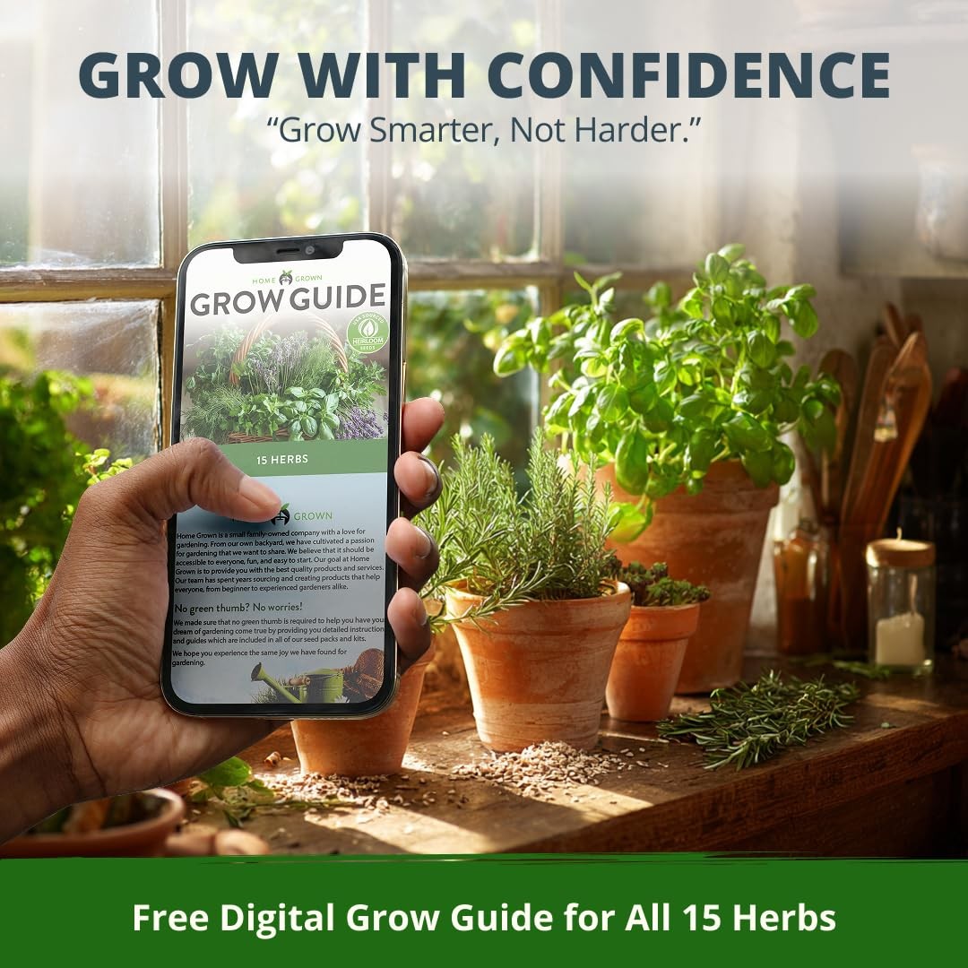HOME GROWN Herb Seeds for Planting 15-Pack Massive Seed Count 4,300+ Seeds