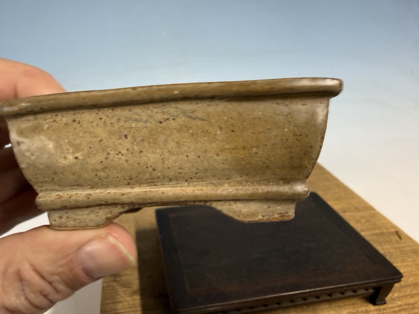 Japanese Unknown Maker Shohin Sized Bonsai Tree Pot 3 1/2” Circa 1989