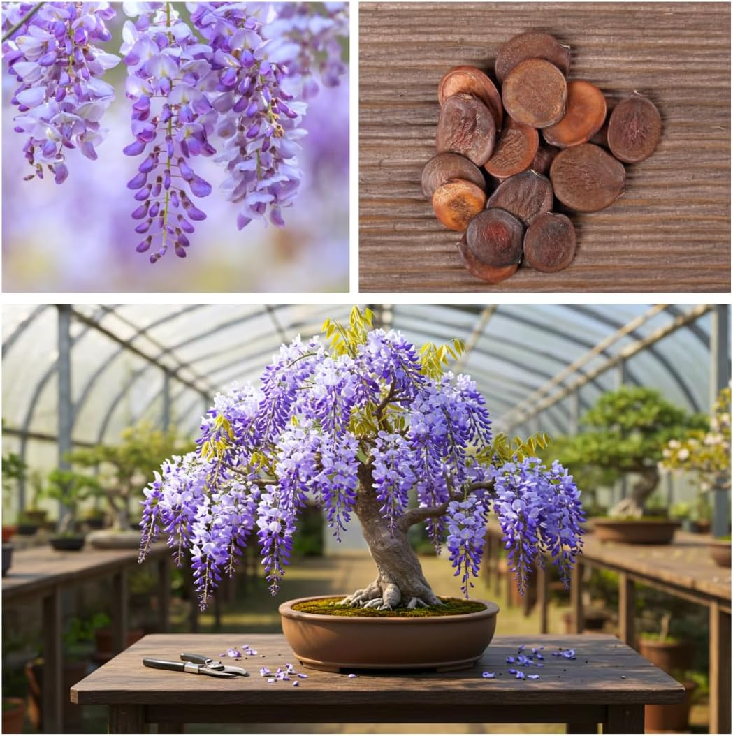 1 Chinese Wisteria Bonsai Tree Seedling for Planting – 1 Year Old Well Rooted Se