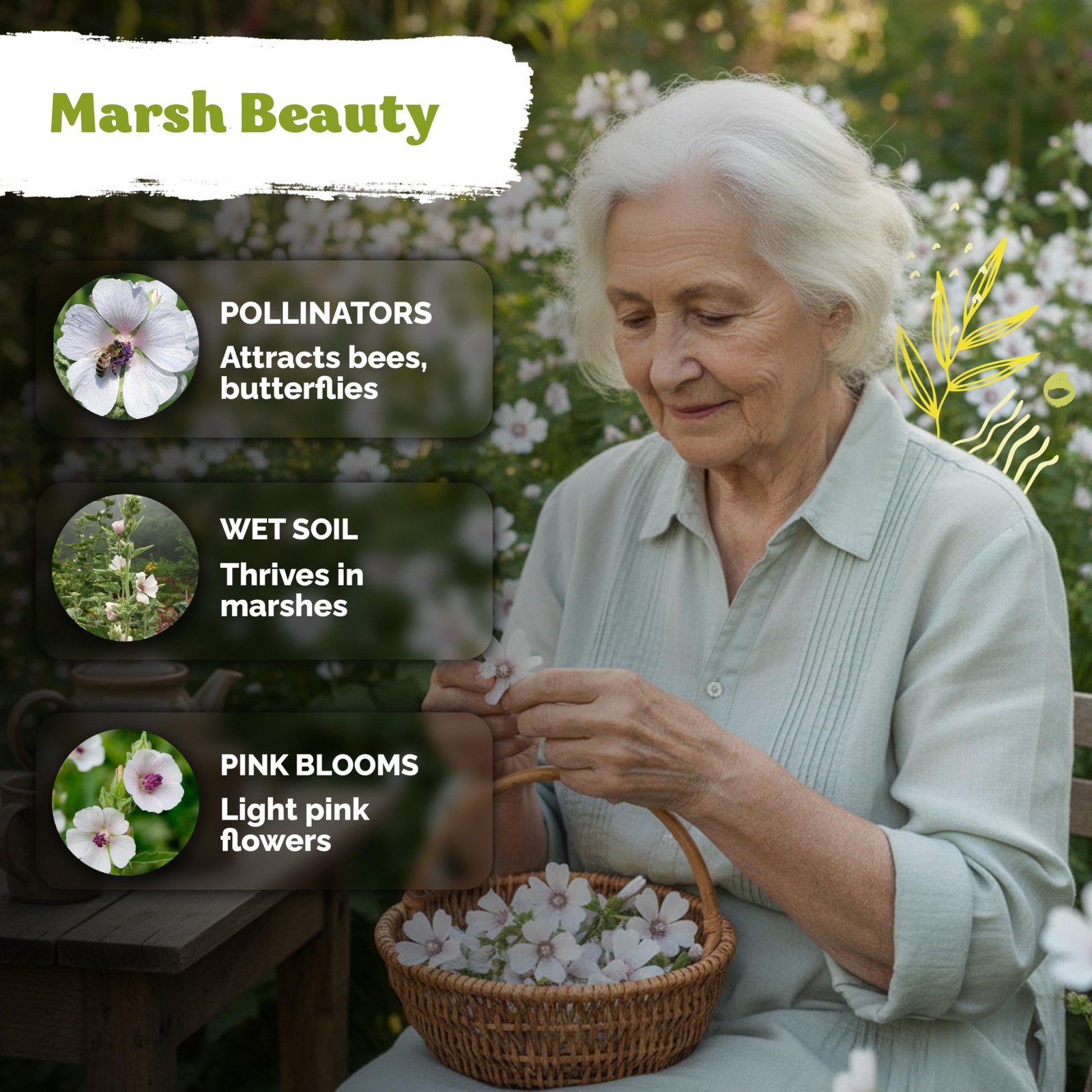 KVITER 250 Marsh Mallow Seeds For Planting (Althaea officinalis)