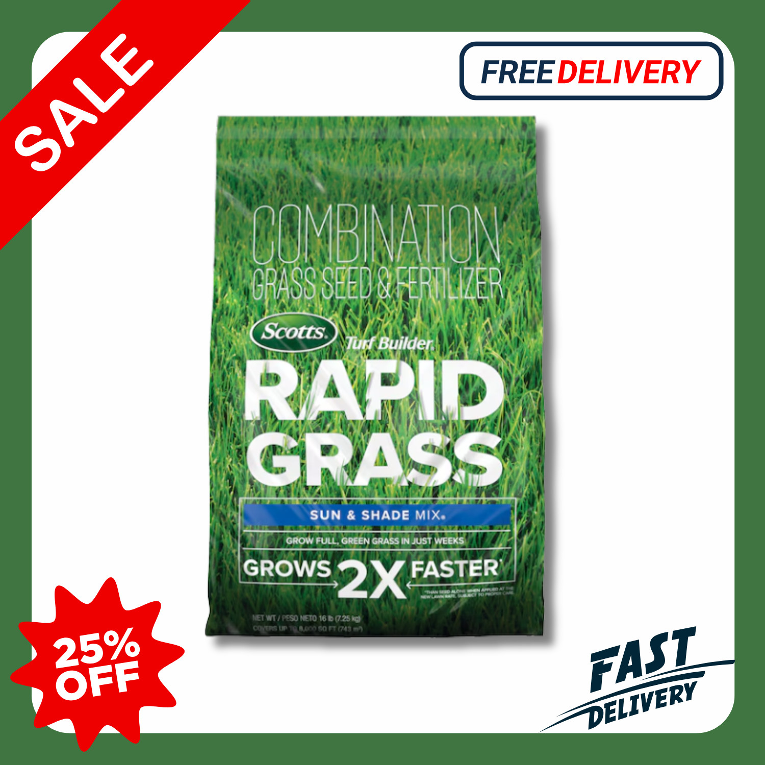 SALE – Scotts Turf Builder Rapid Grass Sun Shade 16-lb Mixture/Blend Grass Seed