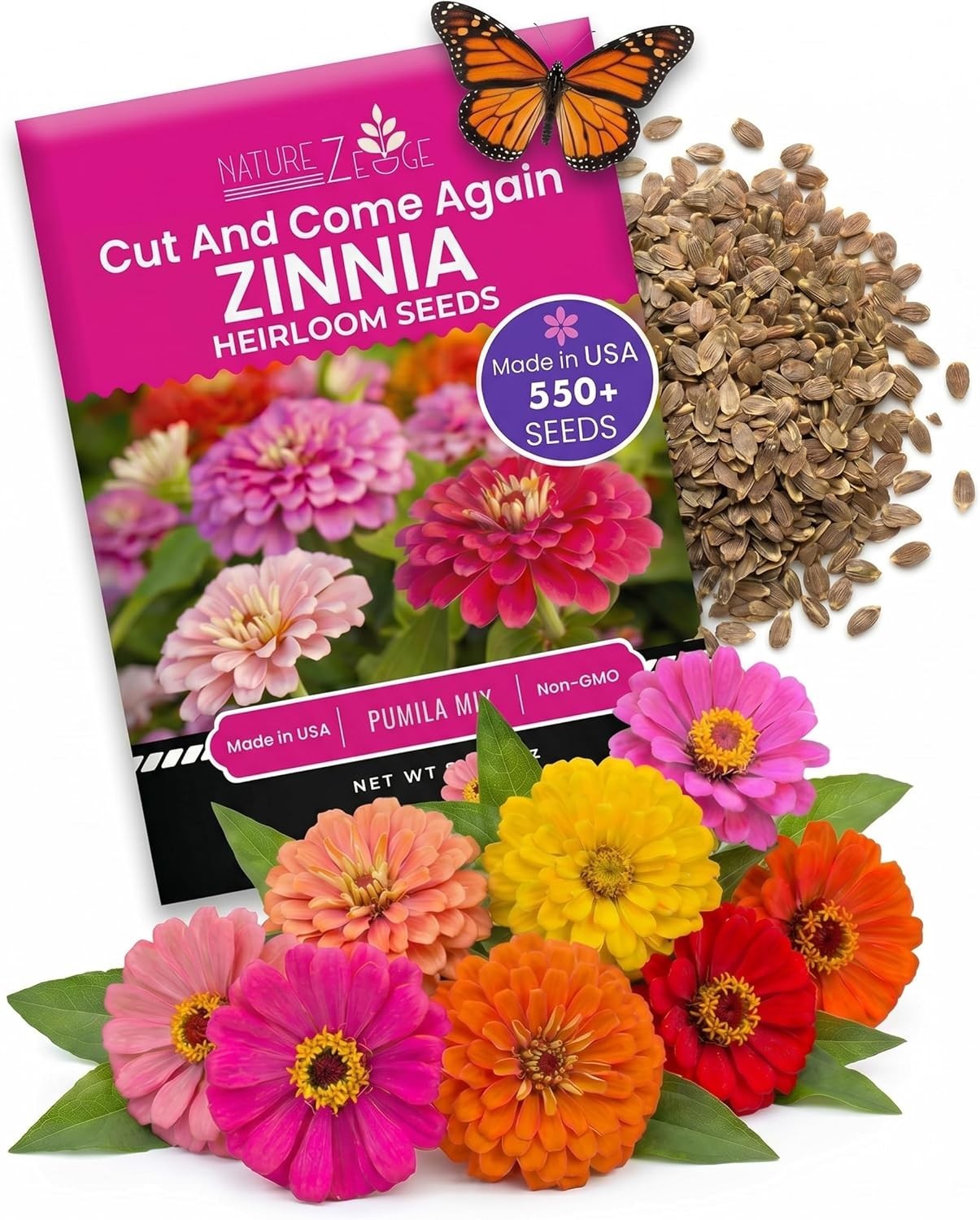 Colorful Zinnia Seeds – GMO-Free, High Germination Rate, Easy Planting Mix