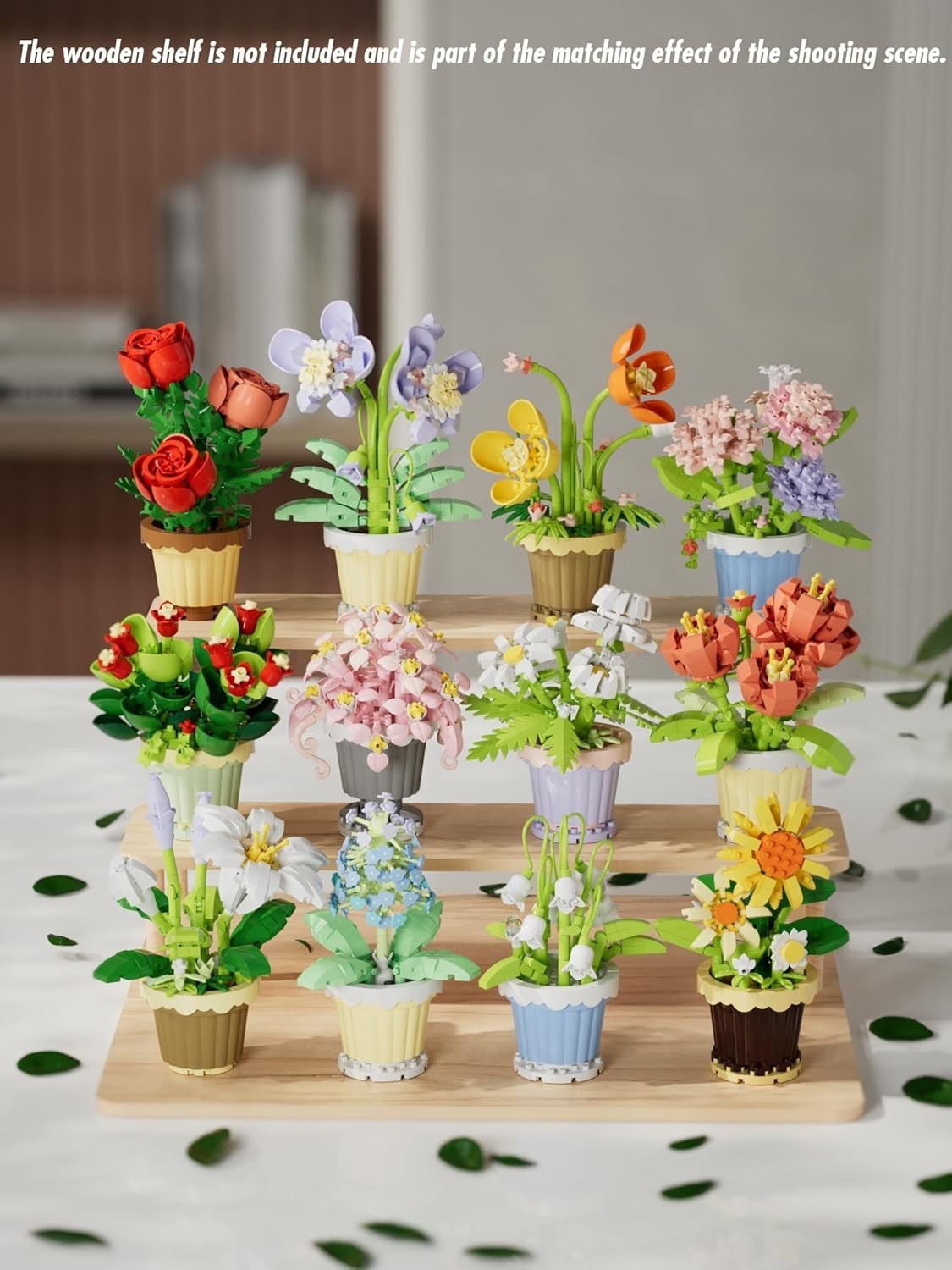 12 Set Mini Flower Potted Plant Bonsai Building Toy Blocks Artificial Particl…