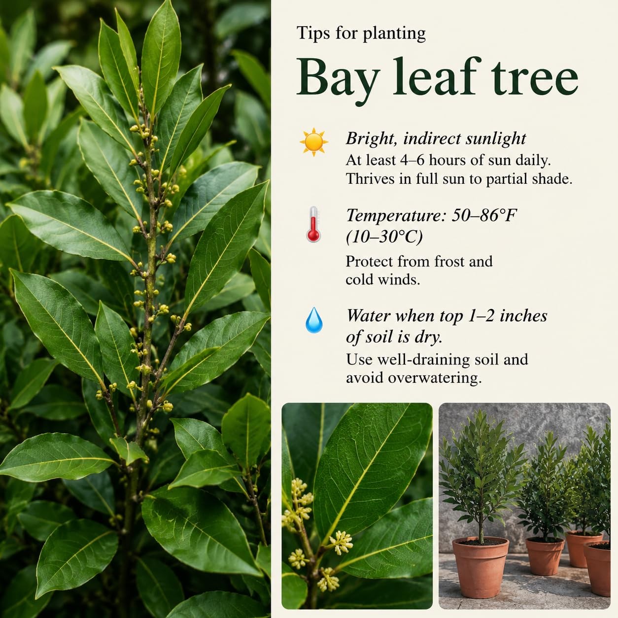 2 Bay Leaf Trees Live 4-7″ Tall, Sweet Bay Laurel Fragrant Herb Plant