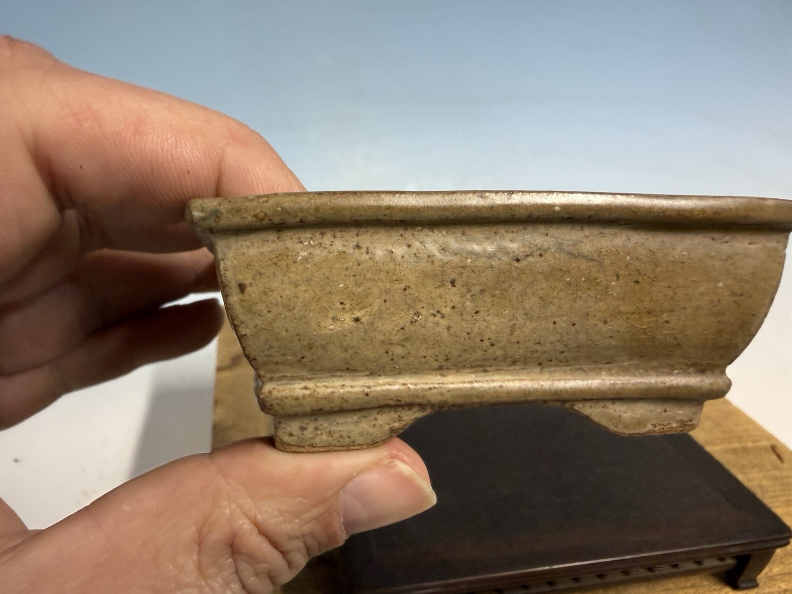 Japanese Unknown Maker Shohin Sized Bonsai Tree Pot 3 1/2” Circa 1989