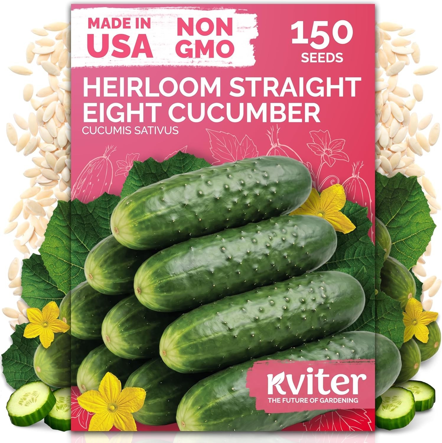 KVITER 150 Straight Eight Cucumber Seeds (Cucumis sativus) – Straight 8 Cucumber