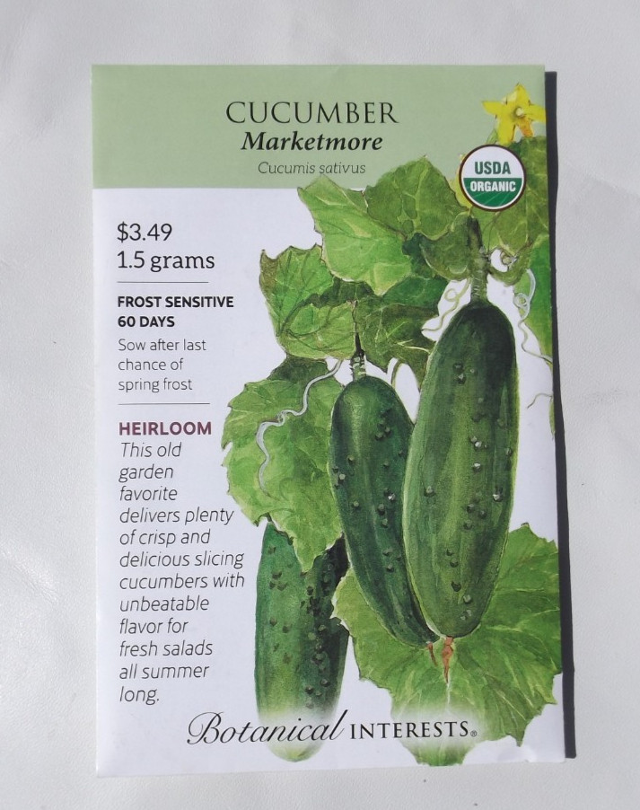 Lot #5 8 Botanical Interests seeds, Organic Banana Pepper, Cucumber