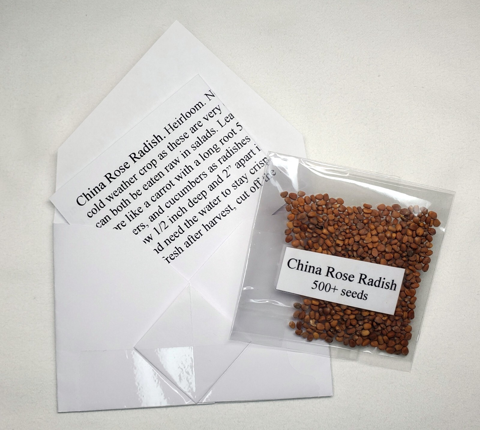 China Rose Radish 500 Seeds. Heirloom. Frost hardy. All Season Year Round Garden