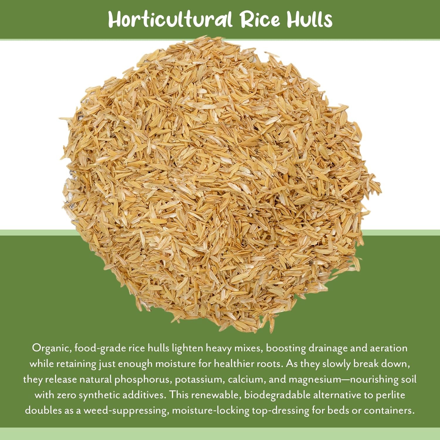 Soil Sunrise Horticultural Grade Rice Hulls (4 Quarts) All Natural 4 Quarts