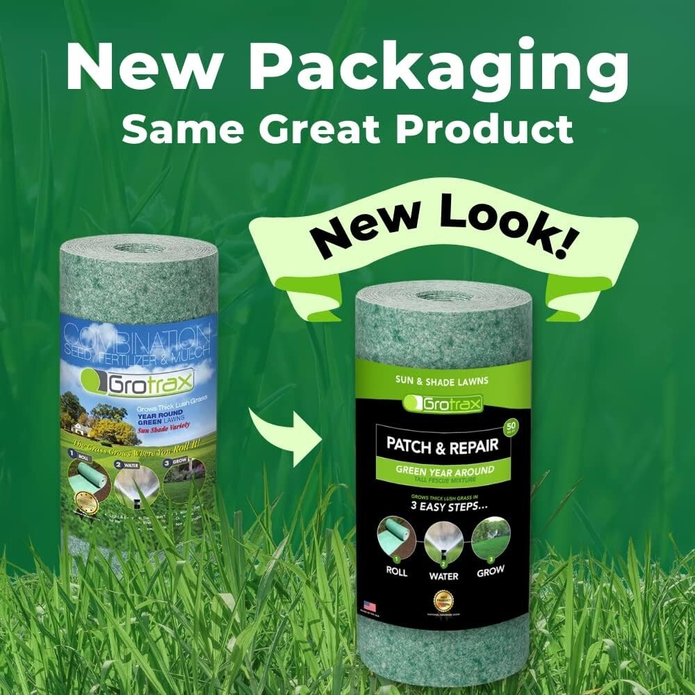 Roll Year-Round Green Grass Seed Mixture Mat Roll For Lawn 50 FT Quick PROVEN