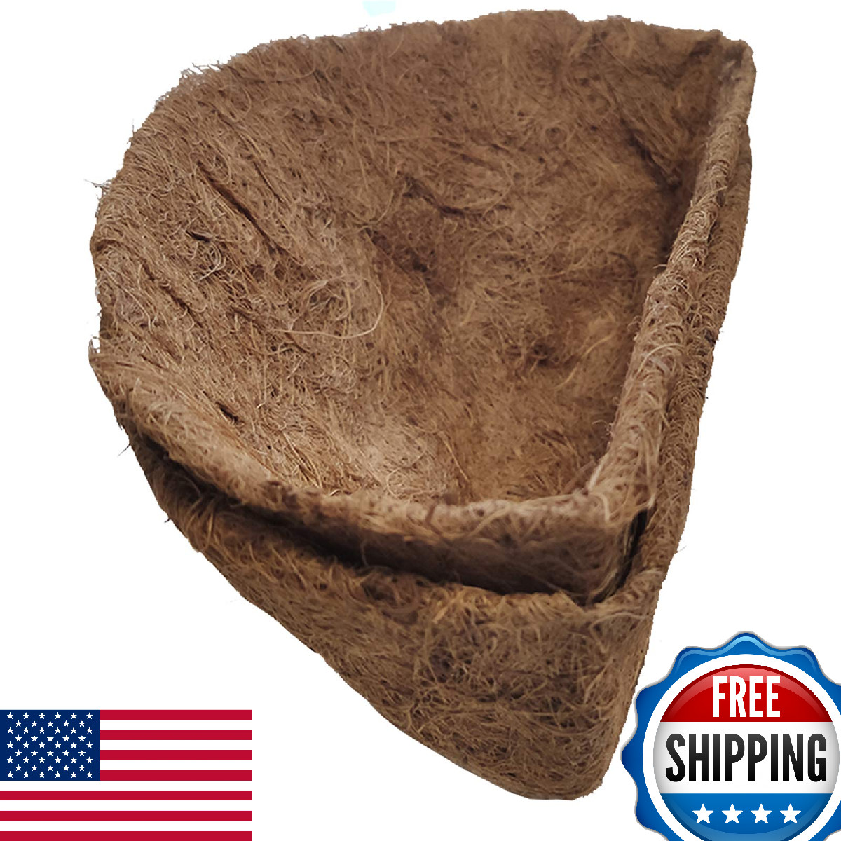 2PCS Half Round Coco Fiber Liner for Hanging Basket – Replacement Plant Coir