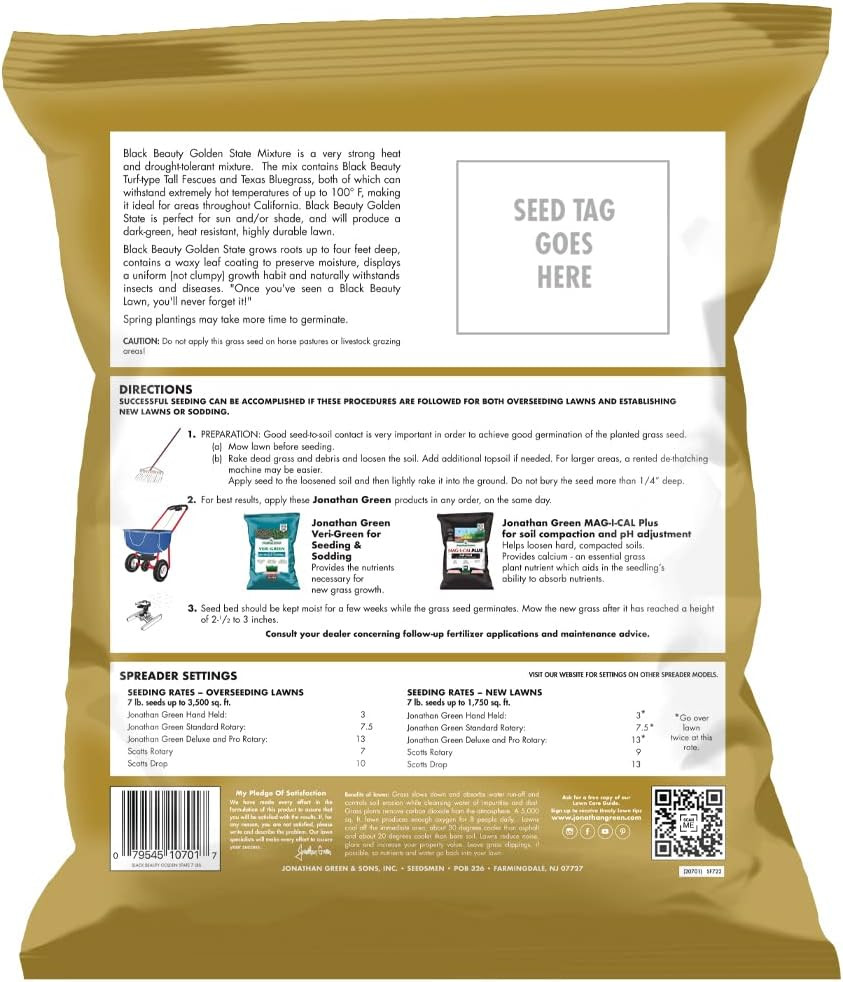 (10701) Black Beauty Golden State California Grass Seed (Made for California) –