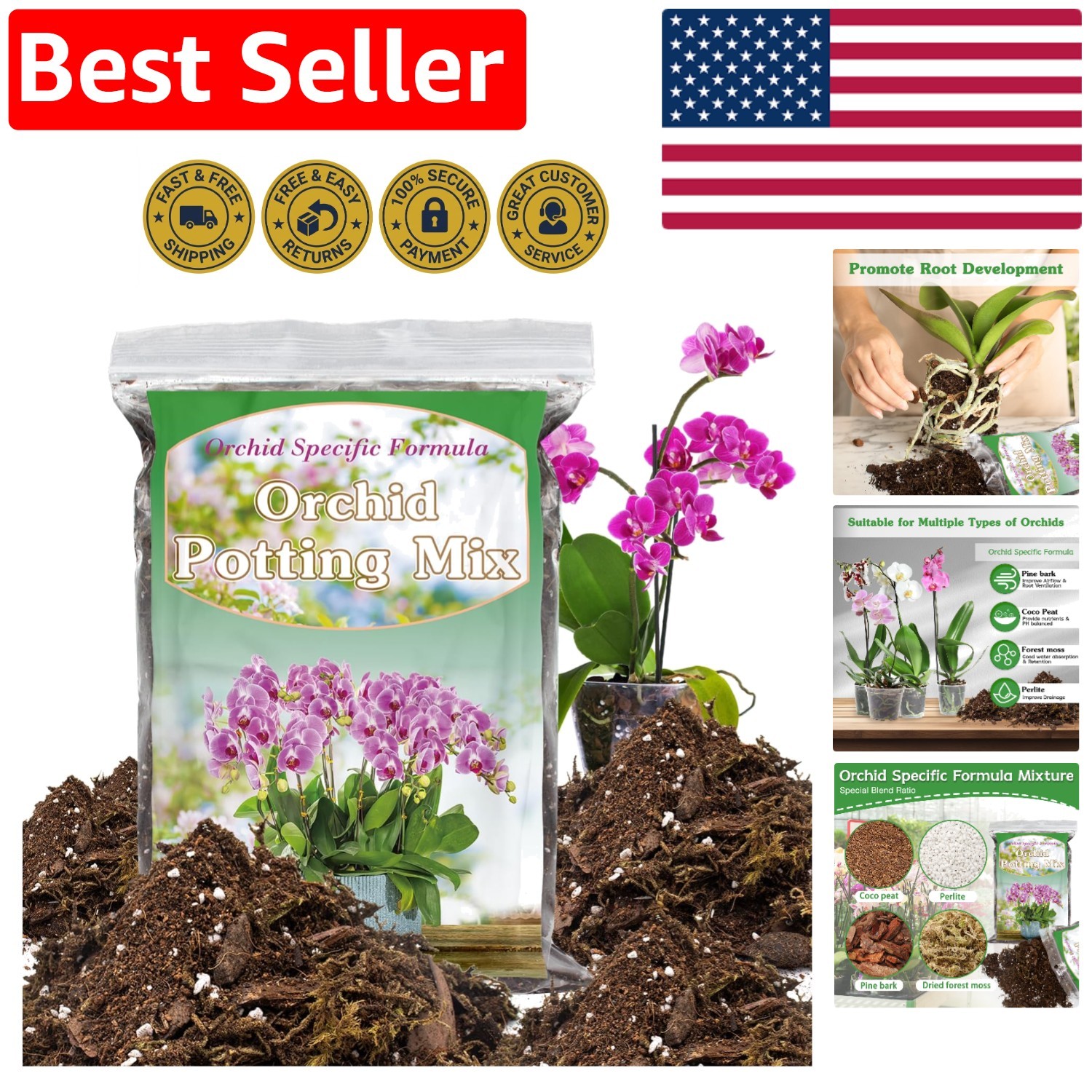 4 Quarts of Orchid-Specific Potting Mix – Perfect for Healthy Roots & Blooms