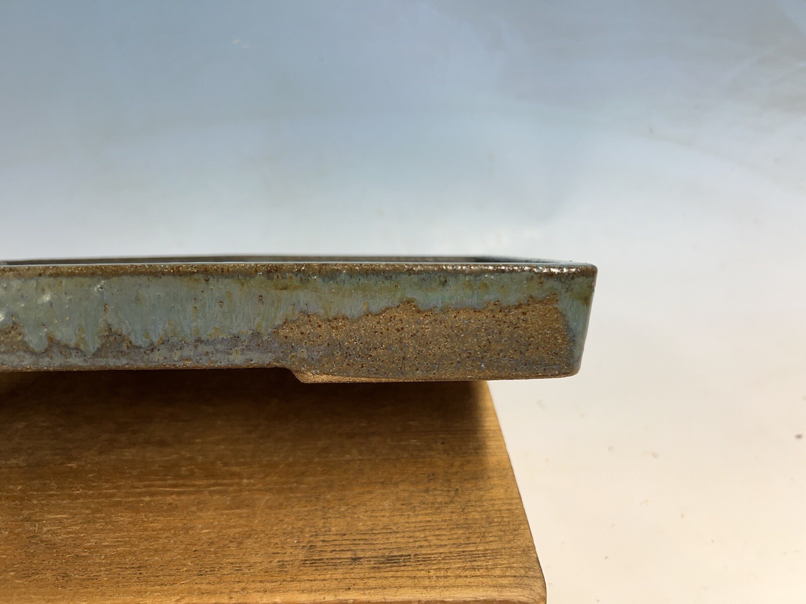 Blue Green Glazed Suiban For Suiseki Bonsai Tree Pot 11 1/2” By Harumatsu
