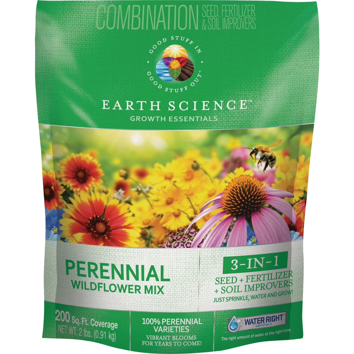 2 lbs. Perennial All-In-One Wildflower Mix with Seed,Plant Food & Soil Condition