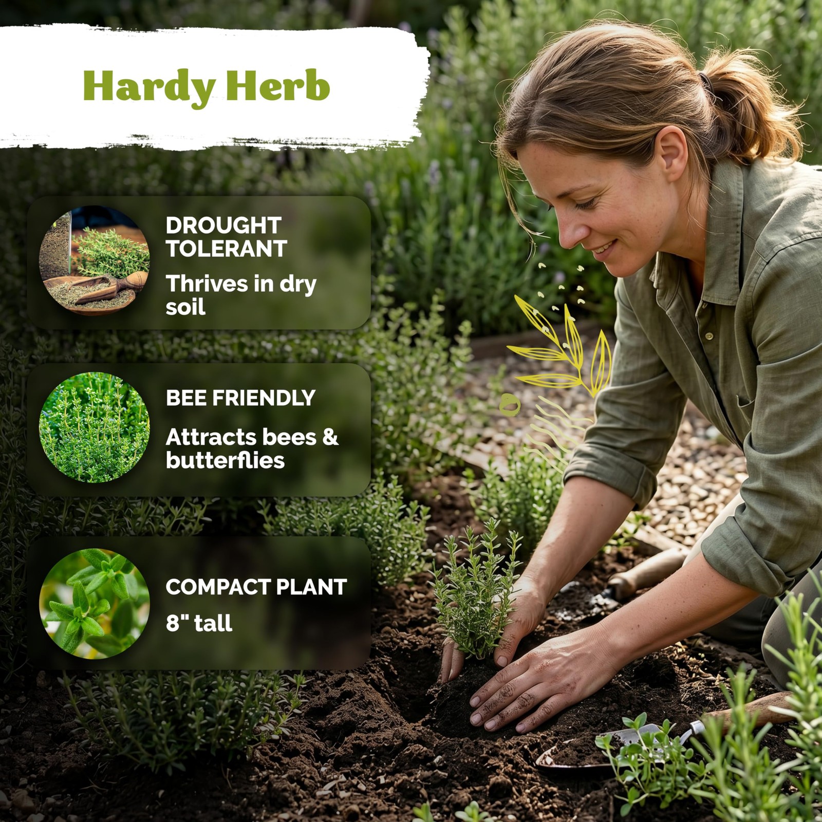 KVITER 2500 Common Thyme Seeds (Thymus Vulgaris)
