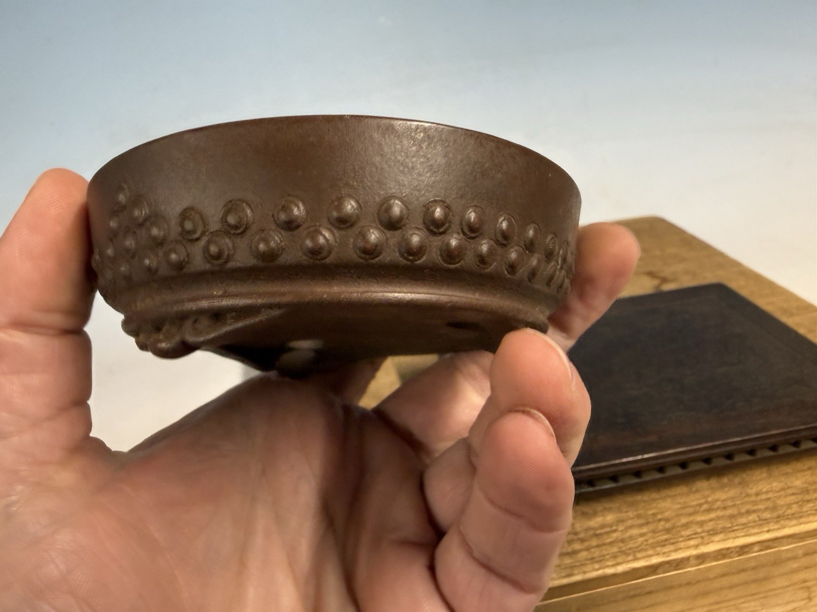 Japanese Unknown Maker Shohin Sized Bonsai Tree Pot 3 3/4 By 1 1/2” Unglazed