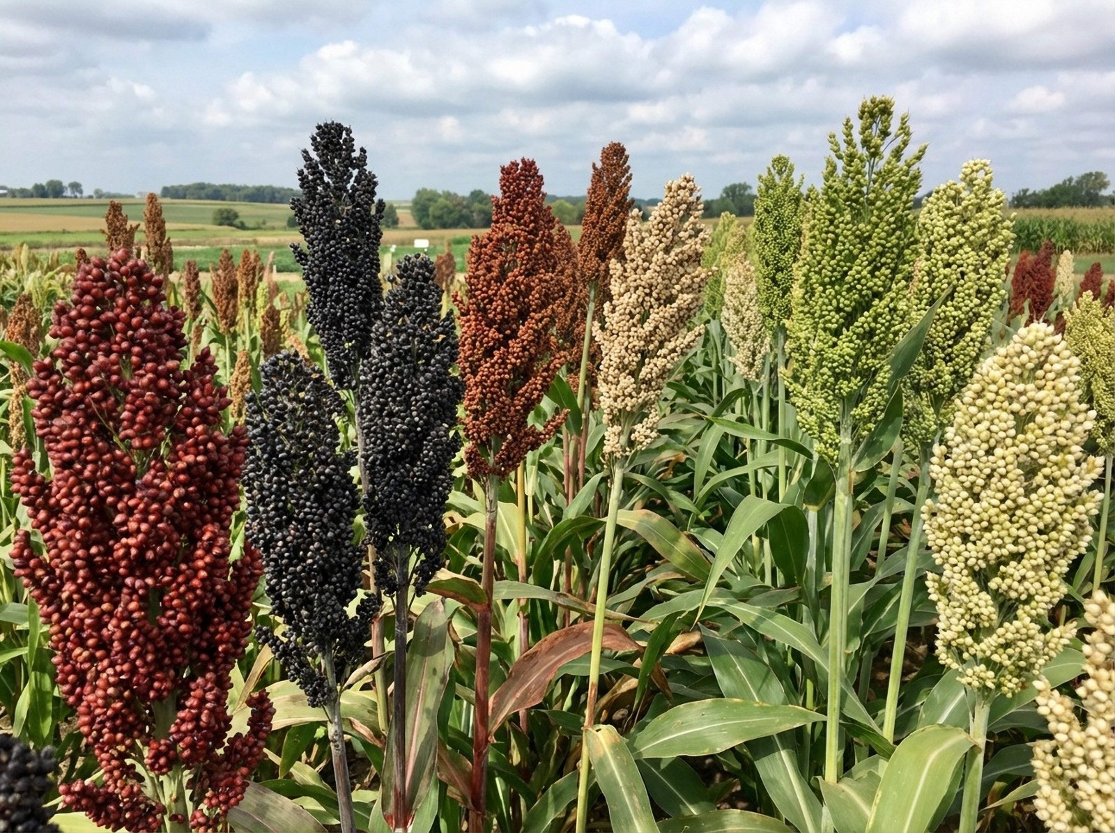 50 BROOMCORN / COLORED UPRIGHTS SORGHUM BICOLOR RED Seeds *Flat S/H