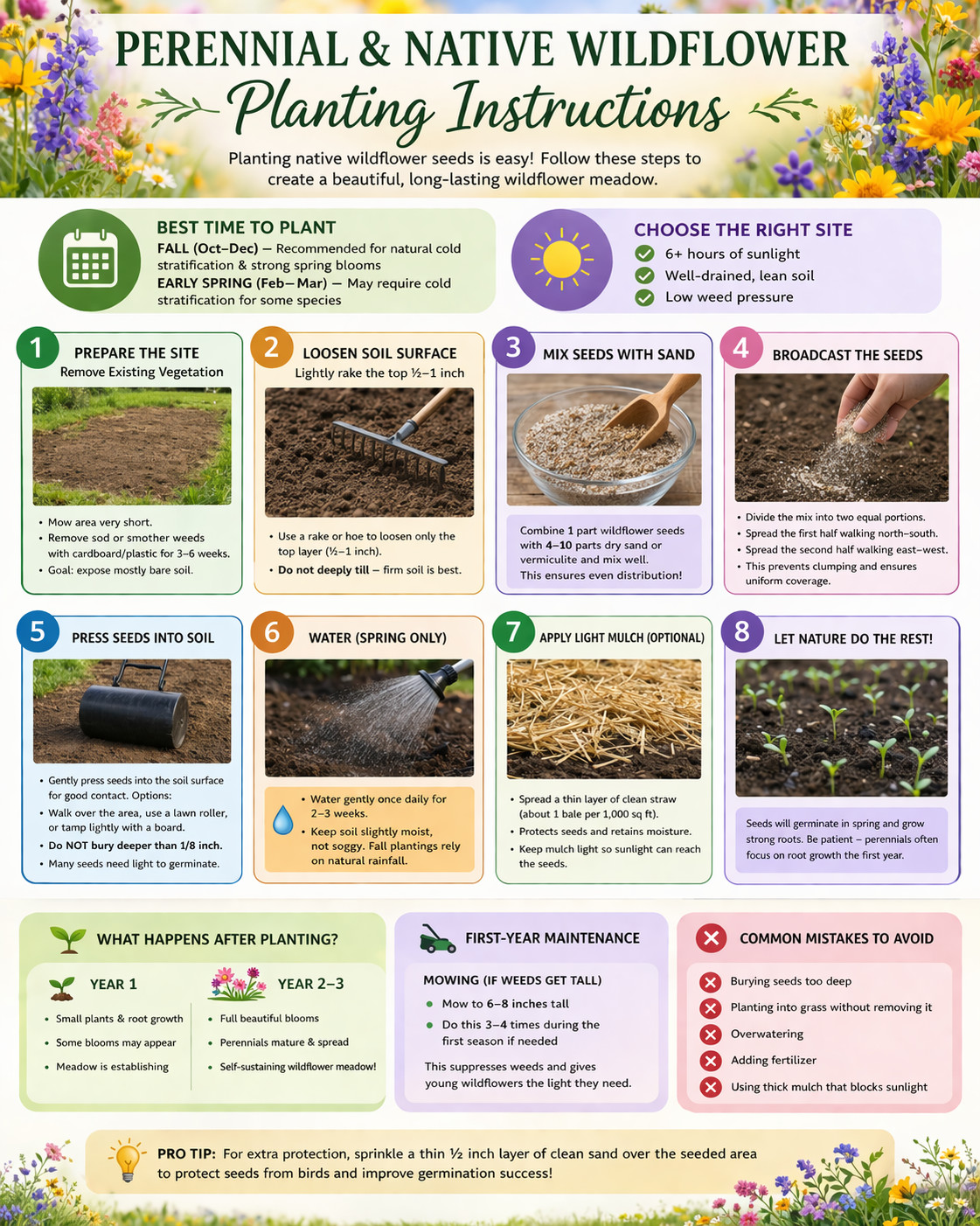 1 Pound Wyoming Western Bulk Wildflower Seed Mix 1lb Covers 3,200sq-ft