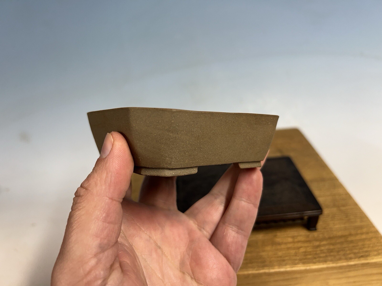 Japanese Unknown Maker Shohin Sized Bonsai Tree Pot 4” Handmade