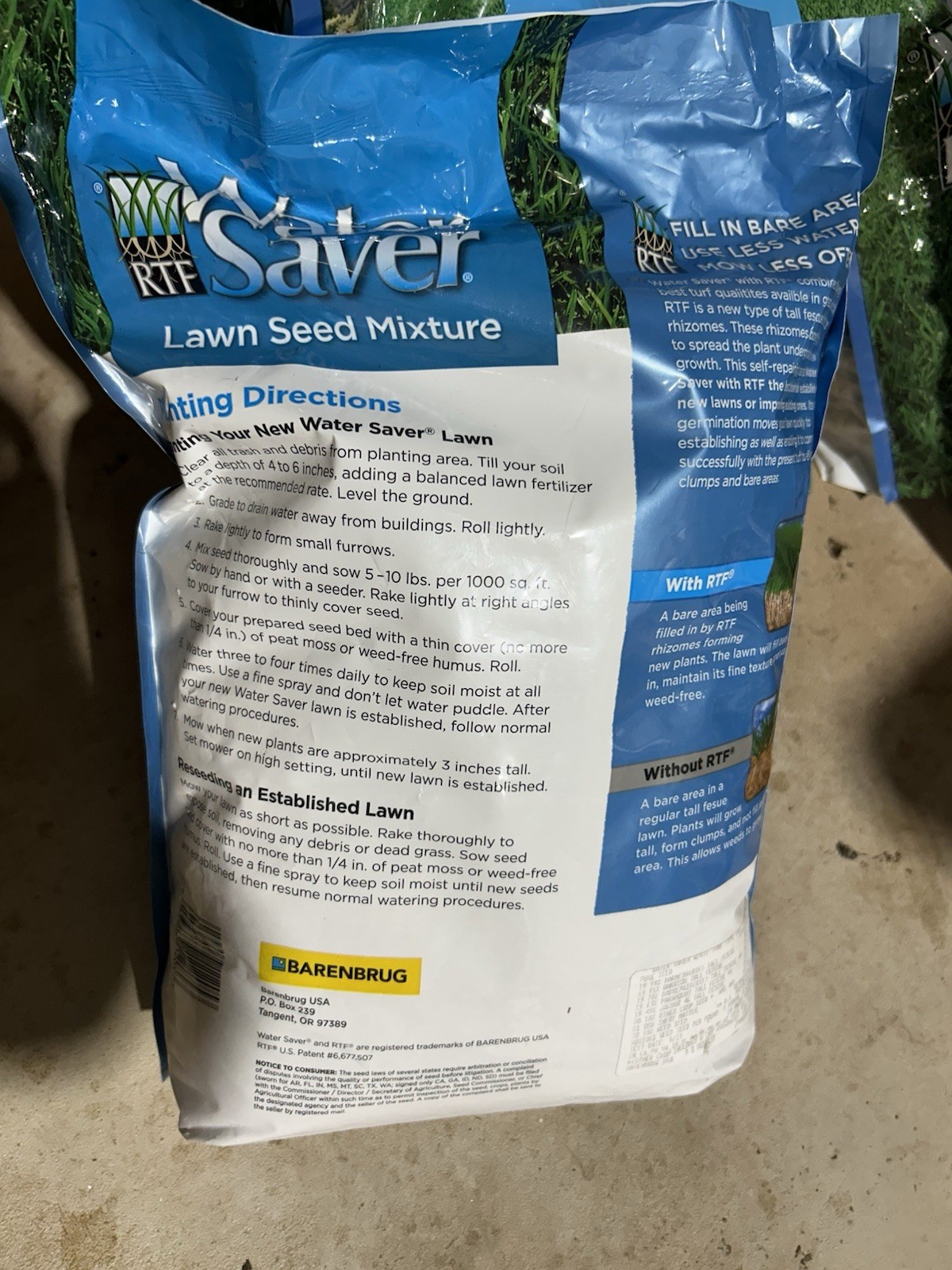 5 Lbs. Tall Fescue With Rtf Grass Seed Blend | Saver Water Barenbrug Lawn Of