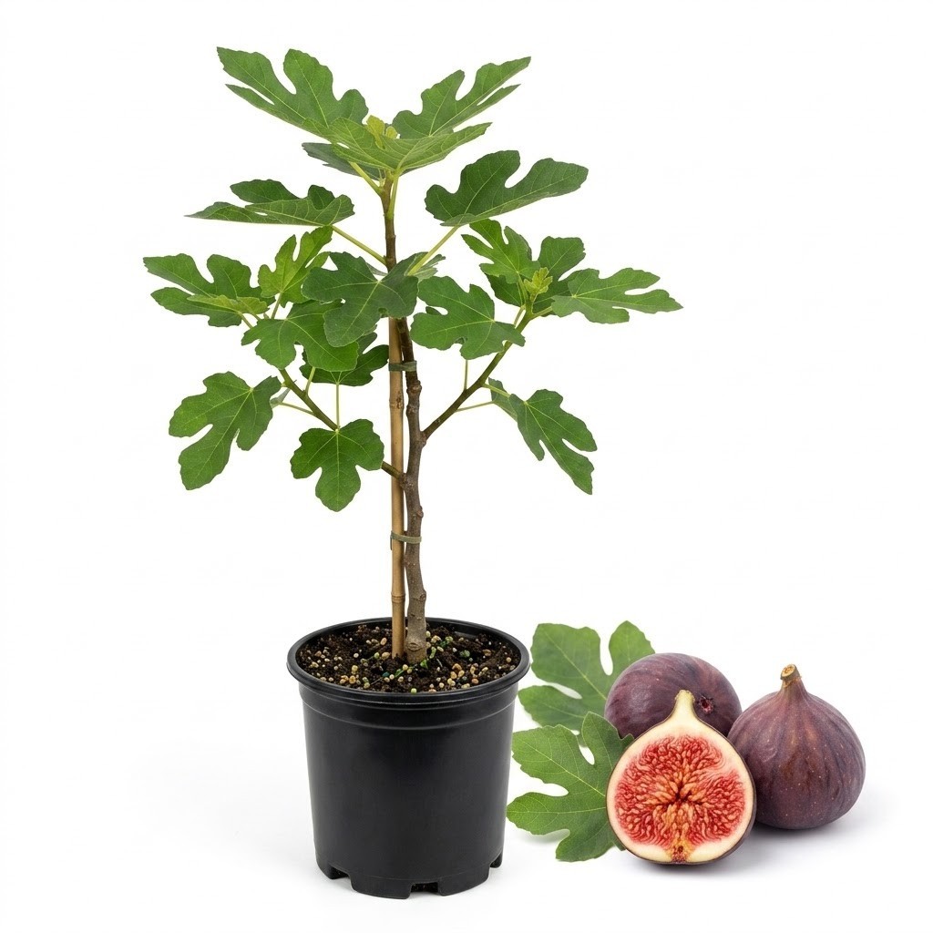 Live Purple Smyrna Fig Tree Plant Sweet Edible Fruit Self-Fertile Potted 18-36in