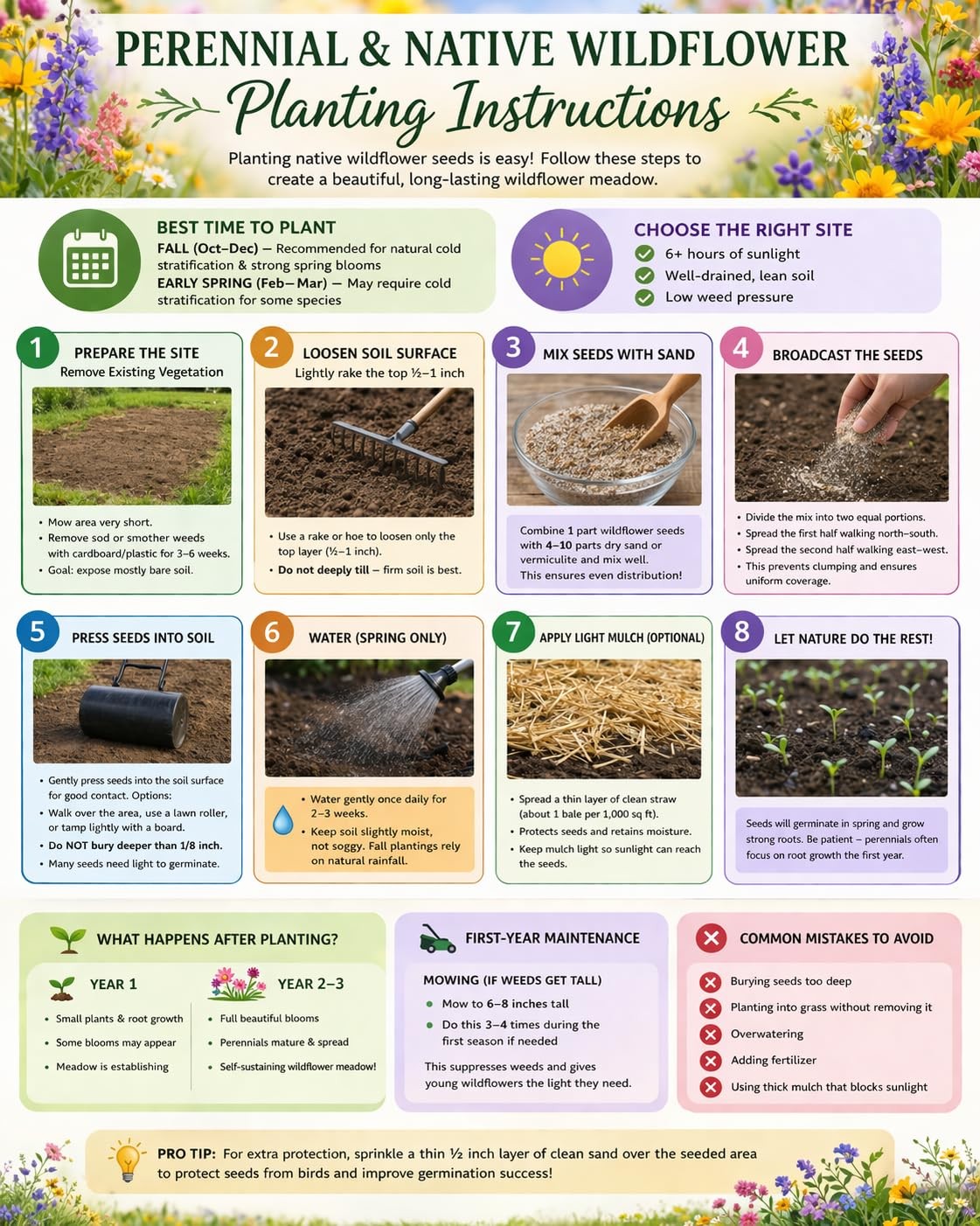 Western Wildflower Seed Mix – 16 Annual & Perennial Species, 1/4lb Covers Up …
