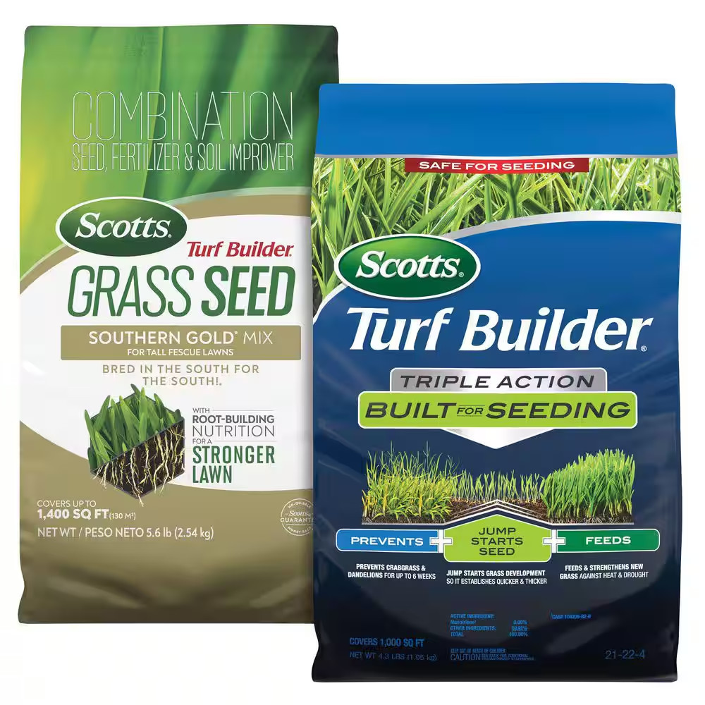 Turf Builder Grass Seed Southern Gold Mix for Tall Fescue Lawns and Triple Actio