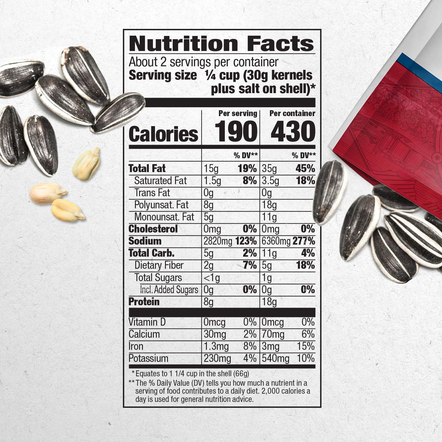 Original Salted and Roasted Jumbo Sunflower Seeds, Keto Friendly Snack, 5.25 OZ
