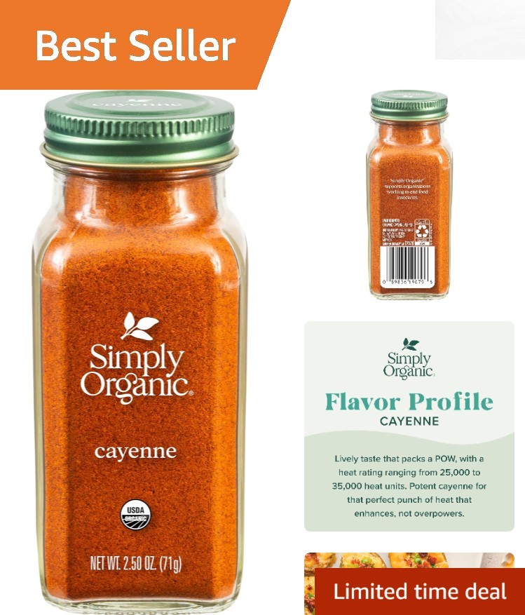 Cayenne Pepper, 2.50 oz | Organic & Non-GMO for Spicy Culinary Adventures