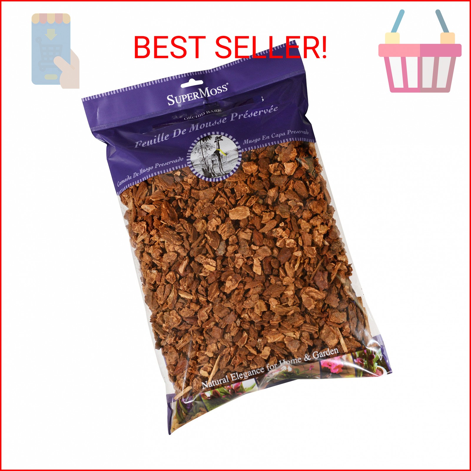SuperMoss (23114) Orchid Potting Bark, Natural, 4 quarts