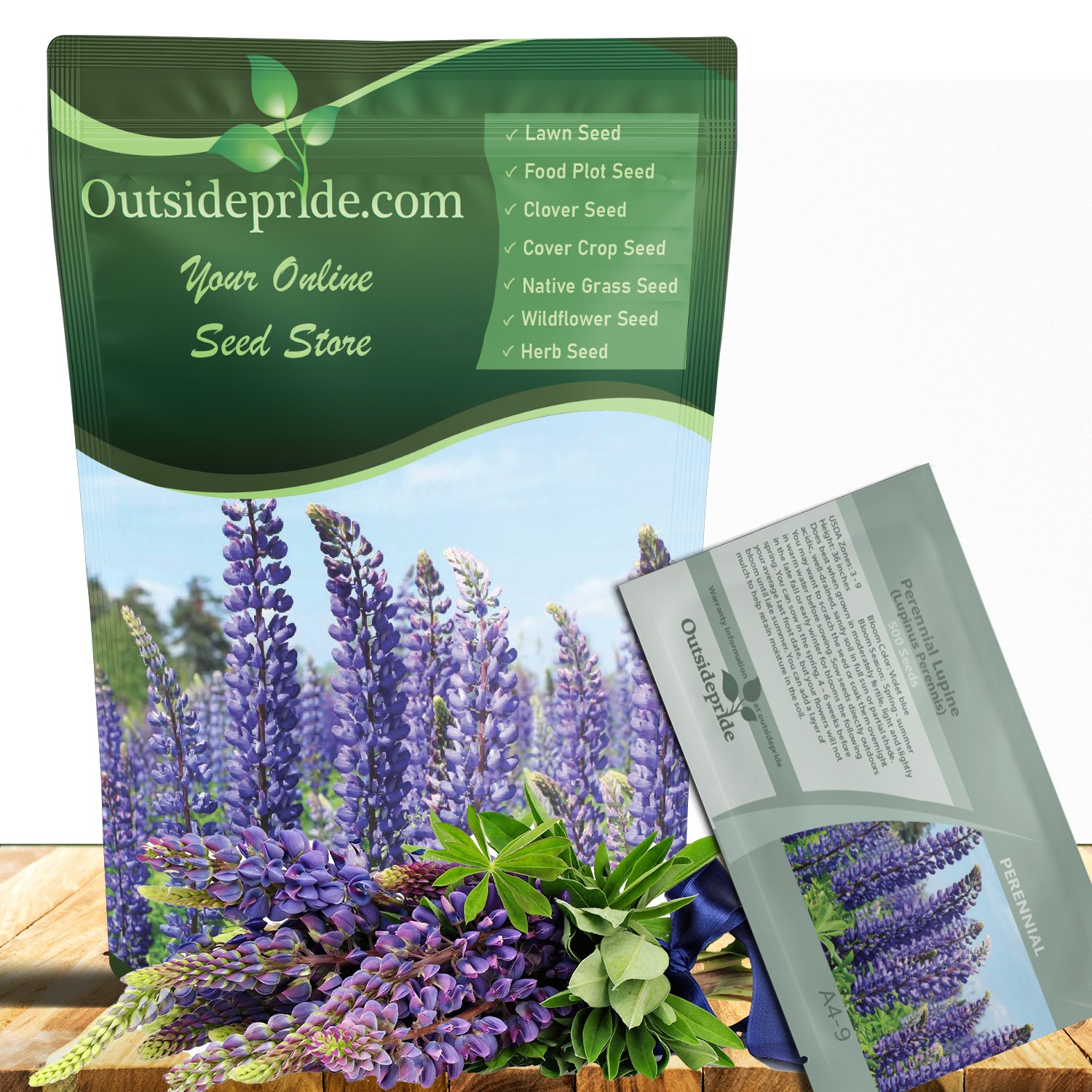 500 Seeds Blue Perennial Lupine Seeds For Planting | Lupinus Perennis Wild