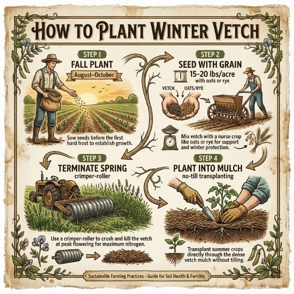 Old Cobblers Farm™ Wicked Tuff Turf Hairy Vetch Seeds – Cover Crop, Soil Builder