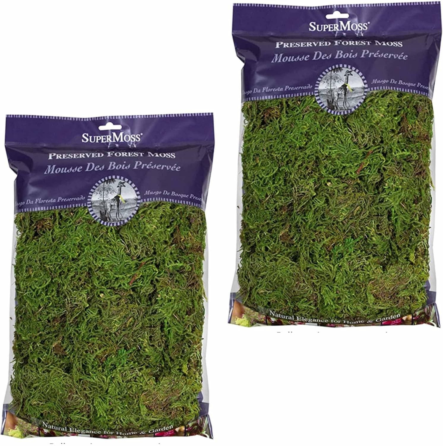 SuperMoss Forest Moss 8 oz 2 Pack Fresh Green Garden Floral Craft Decor