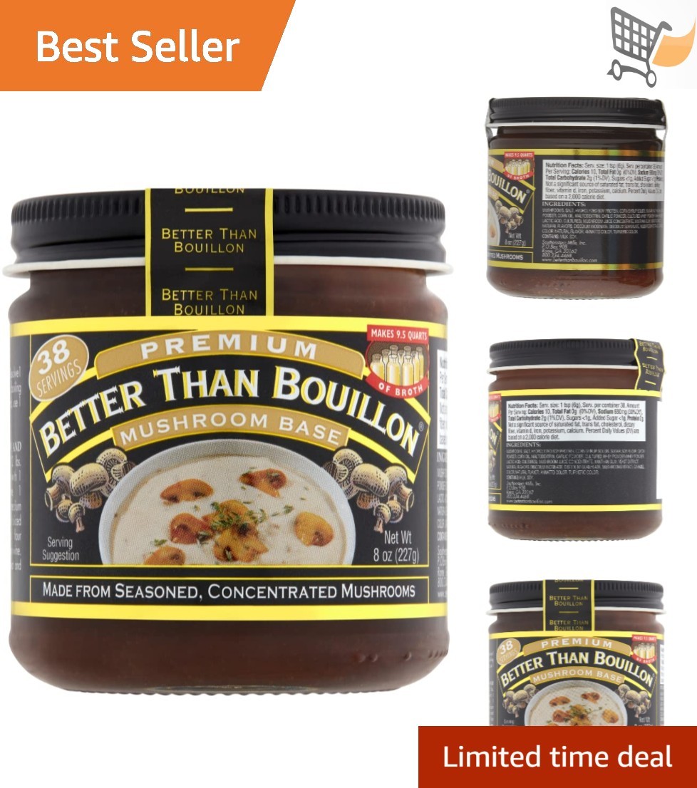 Mushroom Base Concentrated Stock 8oz Makes 9.5 Quarts Broth Soup