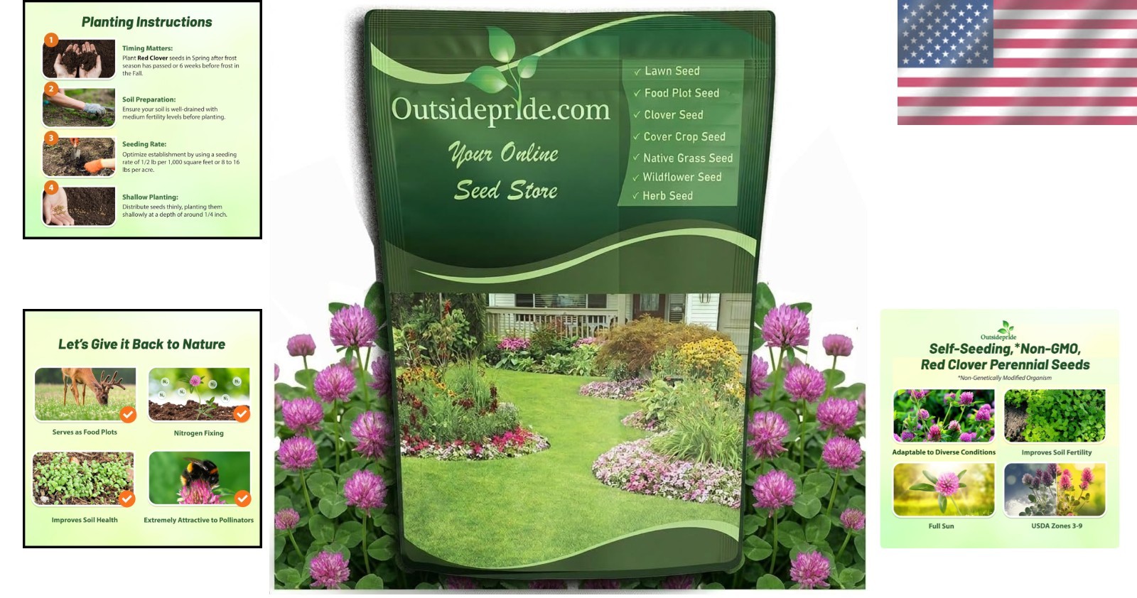 Self-Seeding Red Clover Seeds – 10 lbs. for Lawns & Pastures