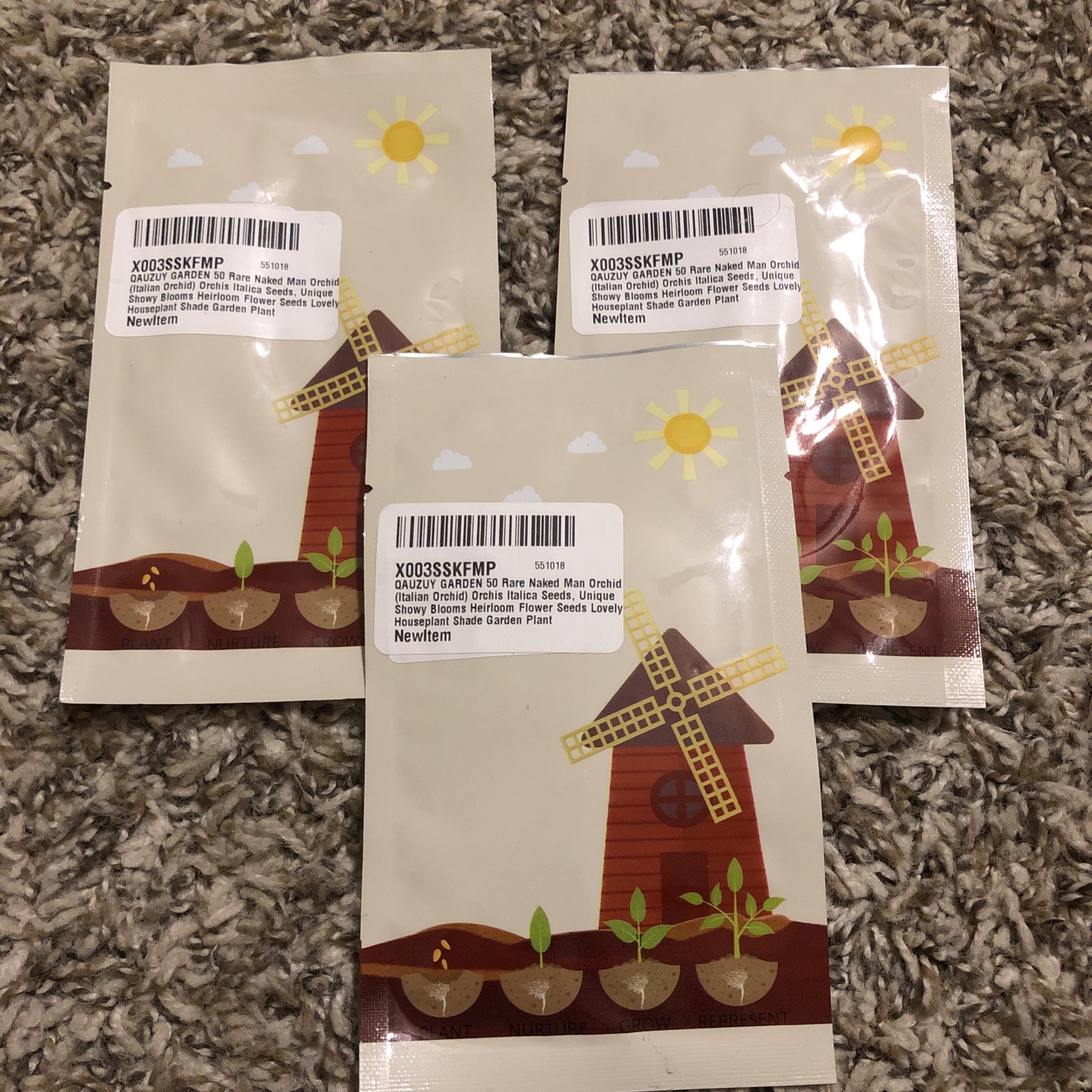 3 Pack Of Italian Orchid Seeds Rare Naked Man Orchid 50 each