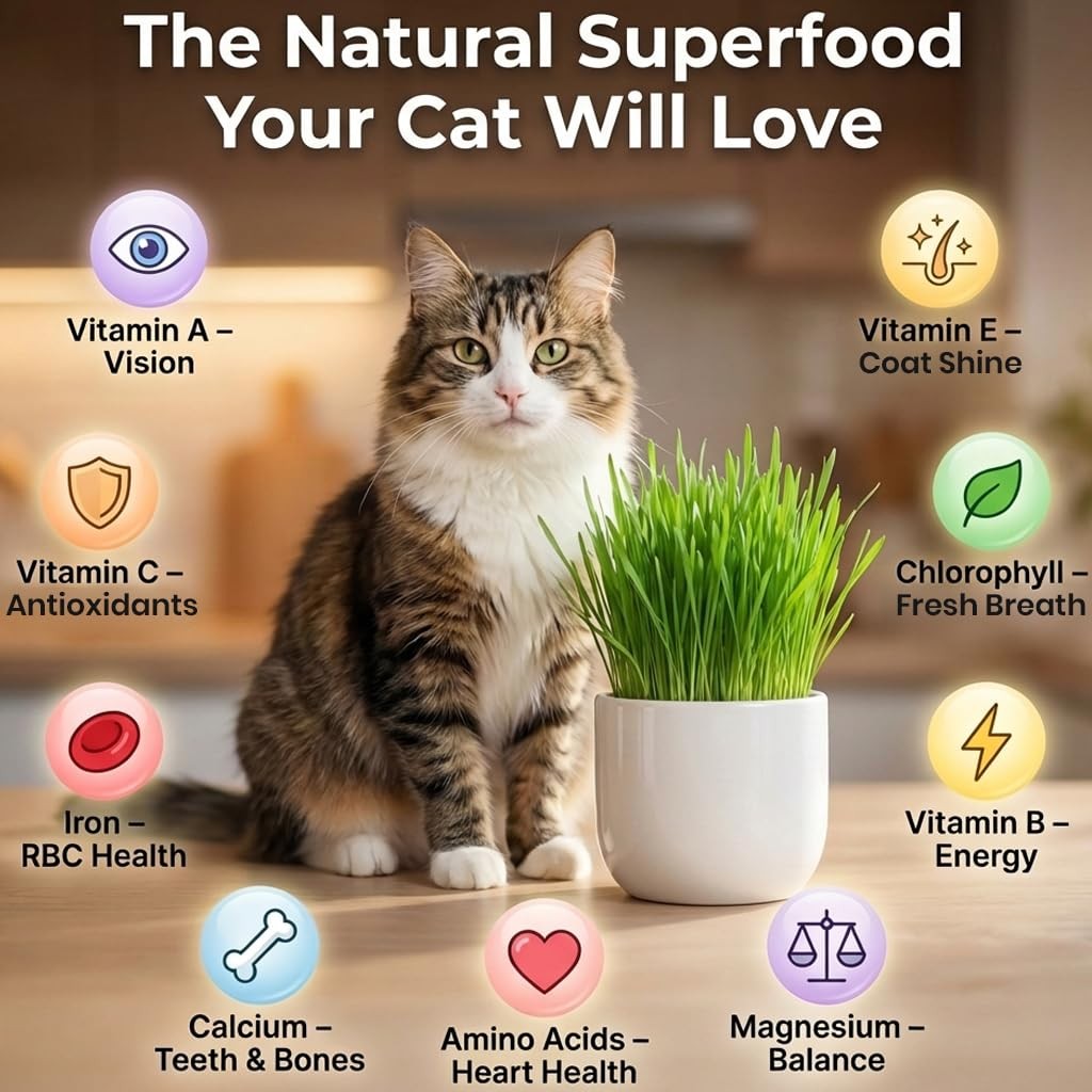 Premium Cat Grass Seeds NonGMO Indoor Plant for Cats 1 lb Oat, Wheat, Rye