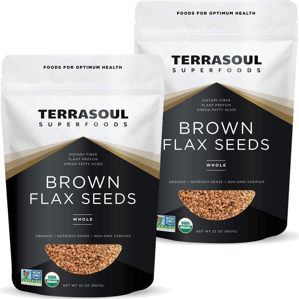 Raw Organic Brown Flax Seeds 4 Lbs, Non-GMO & Gluten-Free, Perfect for Vegans