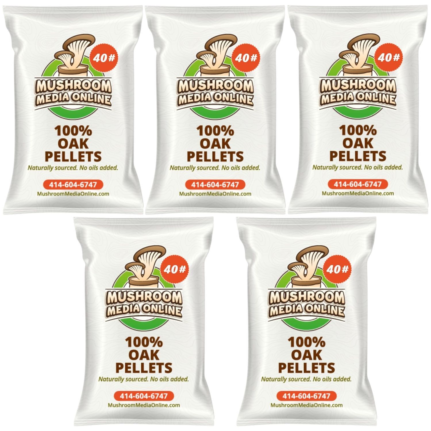 MushroomMediaOnline – 100% Oak Mushroom Pellets 10# – 240# (Free shipping)