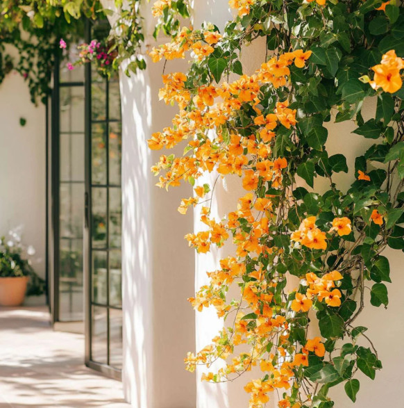 Set 2 California Gold Bougainvillea Live Plants – 4-10″ Tall – Flowering Vine
