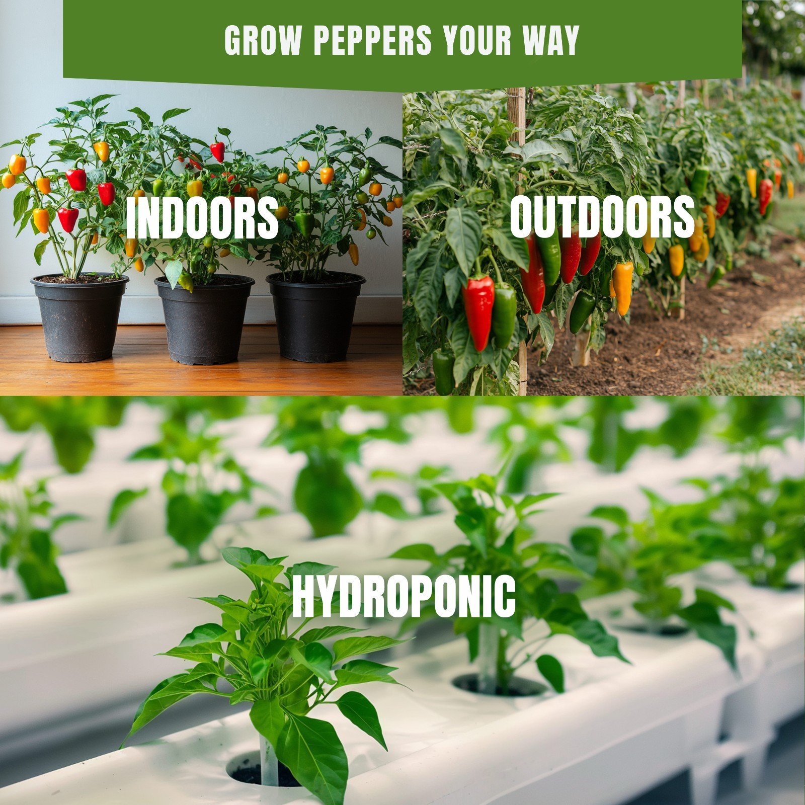 Sweet & Hot Pepper Seeds Variety Pack: 15 Heirloom Non-GMO Varieties