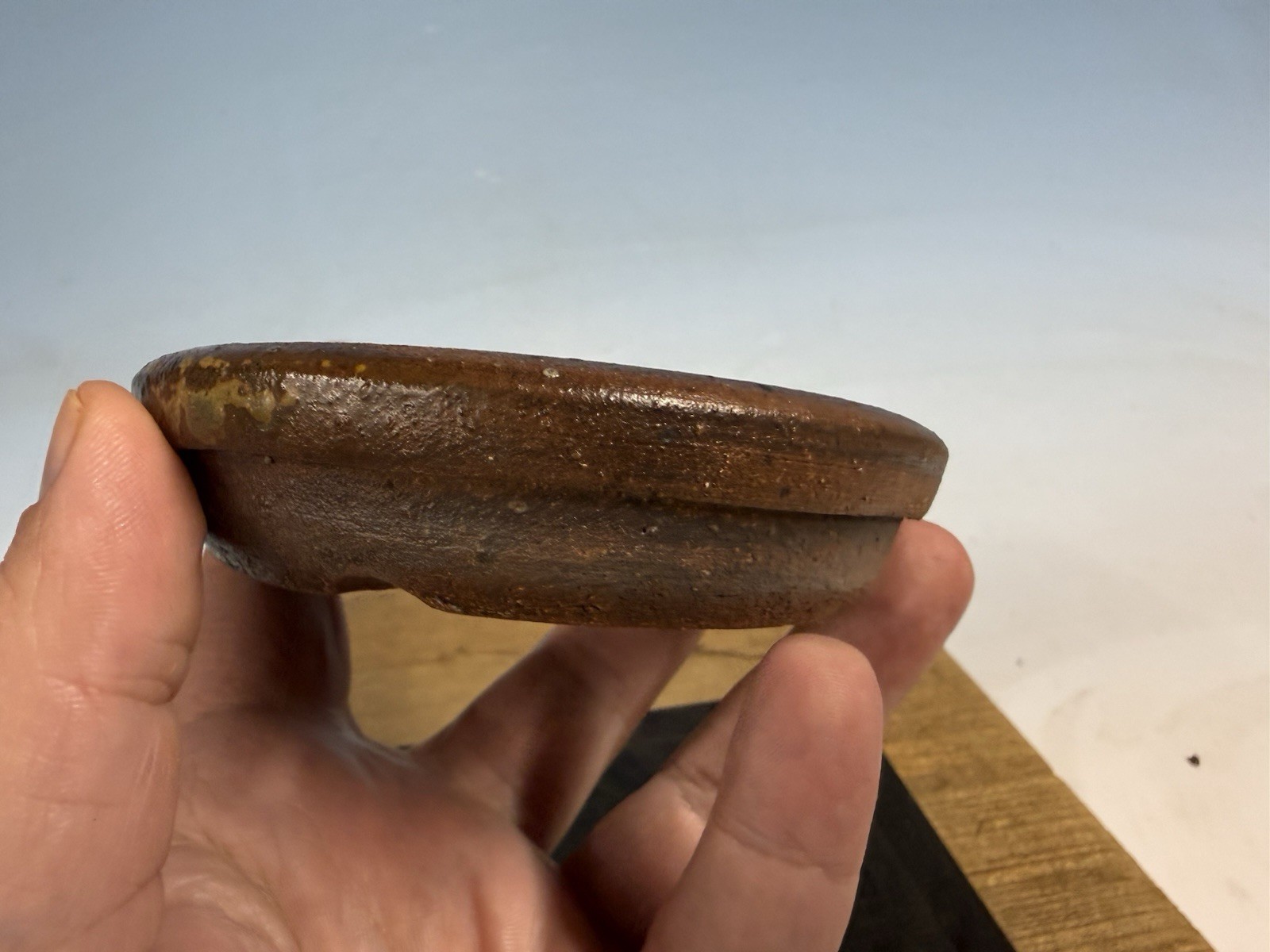 Japanese Unknown Maker Shohin Bonsai Tree Pot 4 1/16 By 1” unglazed Handmade