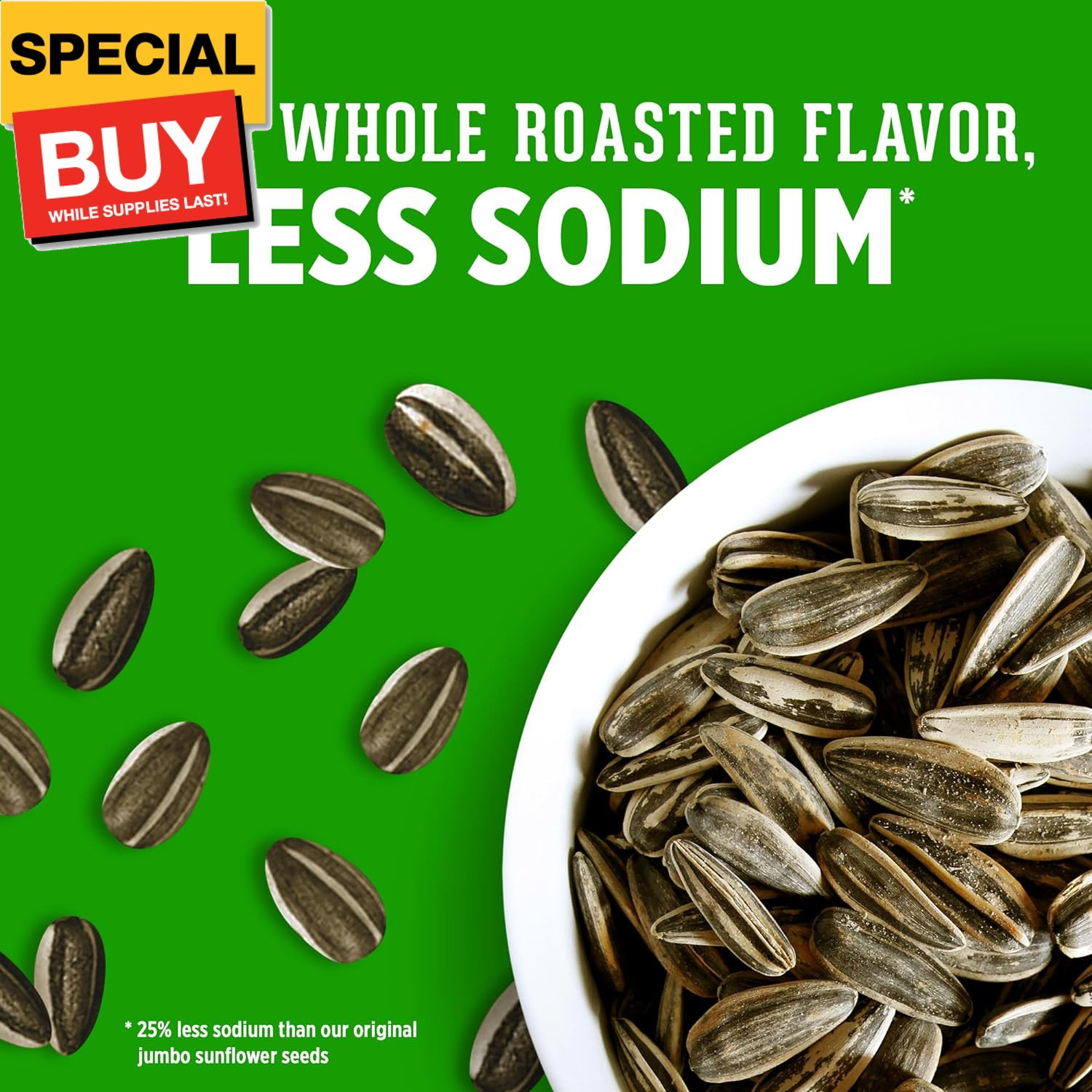 DAVID Reduced Sodium Jumbo Sunflower Seeds, 16 oz. (Pack of 5)