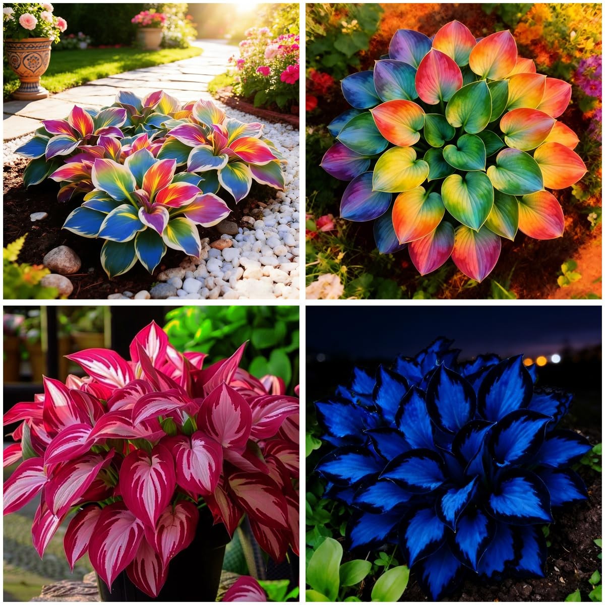 Mixrug Mixed Hosta Seeds Collection(300+ Seeds),Variegated & Blue