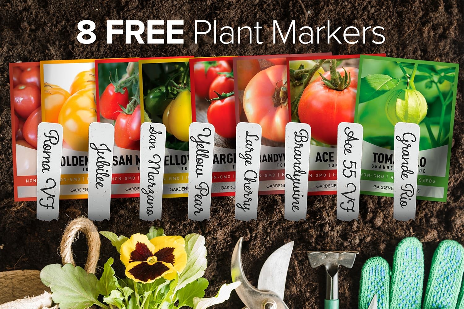 Tomato Growing Kit – Grow 8 Varieties of Delicious Red, Yellow, Purple, Green