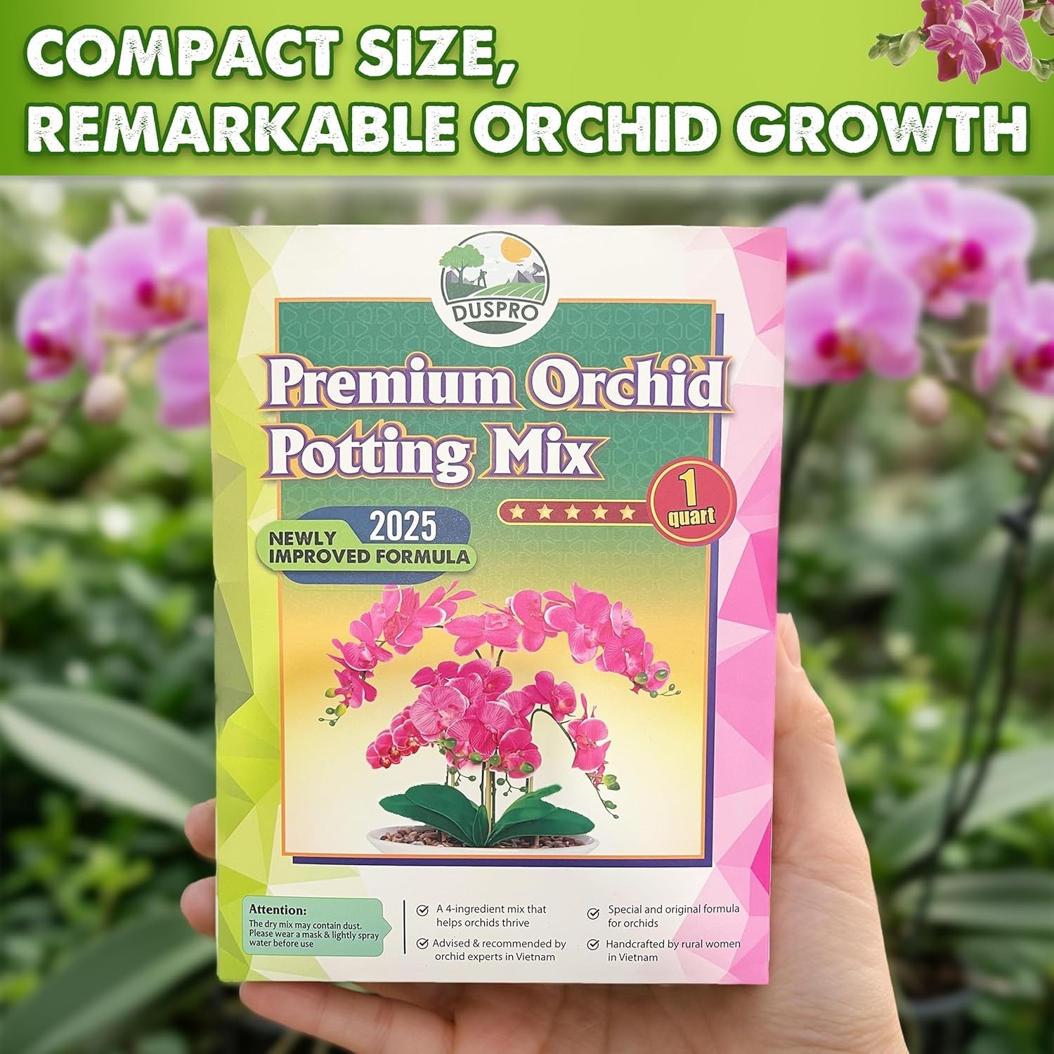 Optimal Orchid Growing Medium: 2025 Upgraded 1 Quart Potting Mix for Indoor Care
