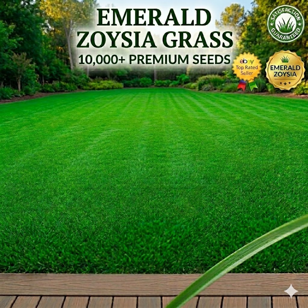 10,000 Emerald Zoysia Grass Seeds – Lawn Turf ~ Drought & Heat Tolerant