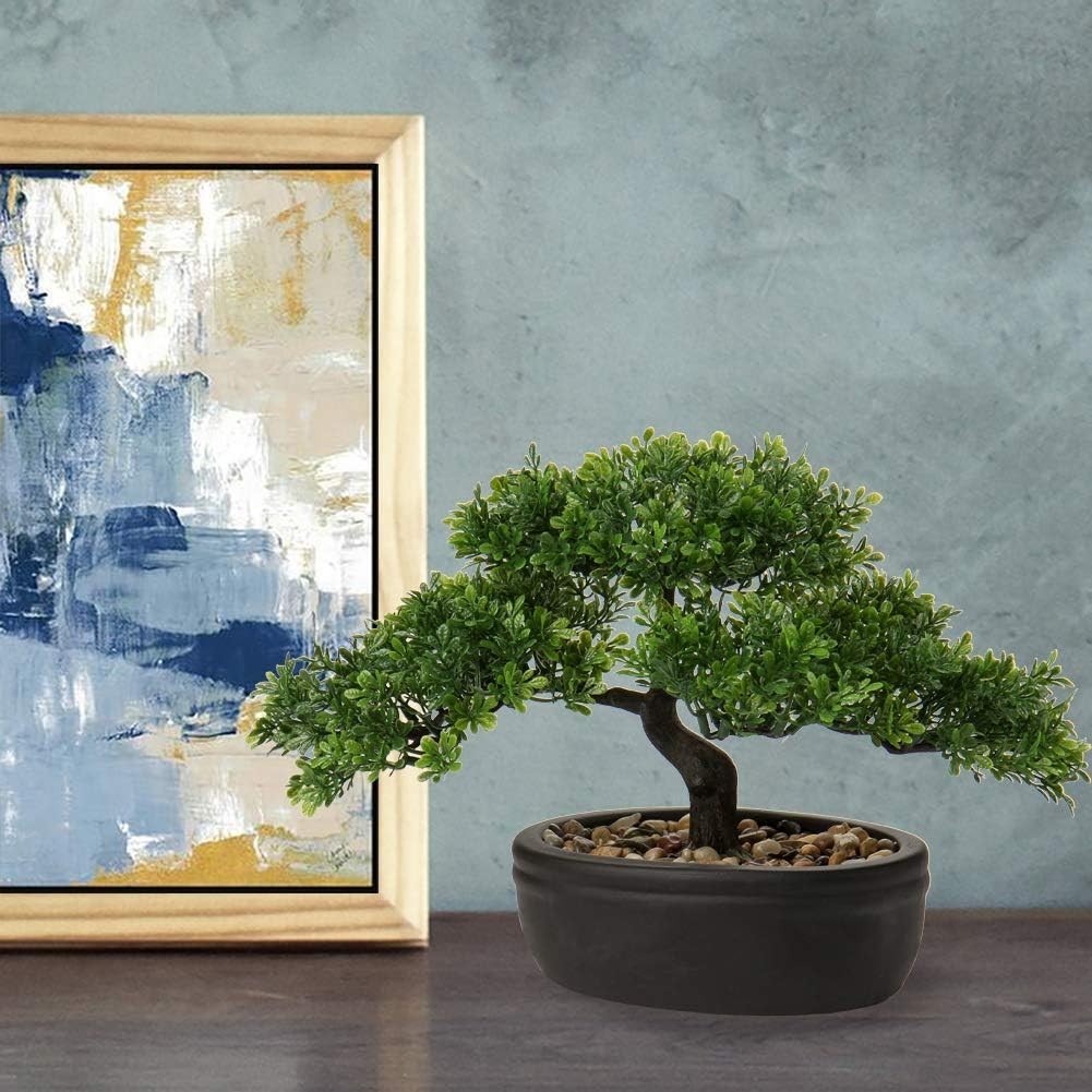 Compact Juniper Bonsai Tree – Low Maintenance Indoor Faux Plant for All Seasons