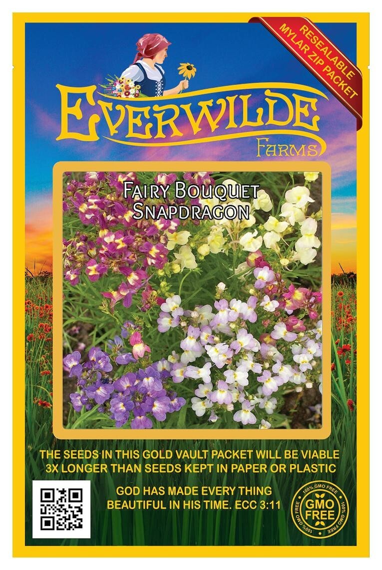 2000 Fairy Bouquet Mixed Snapdragon Wildflower Seeds – Everwilde Farms Mylar